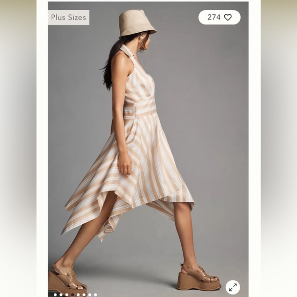 Anthropologie NWT Maeve Asymmetrical Wrap
Shirt Dress Size 6. - Picture 4 of 16